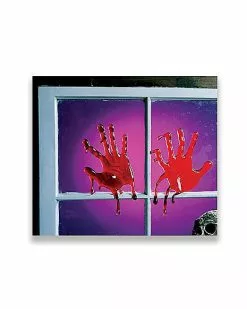Bloody Hand Drips Window Clings 5 Bloody Hand Drips Window Clings -Halloween Store 00059329 b