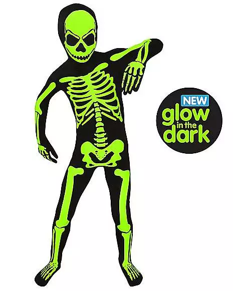 Kids Glow In The Dark Skeleton Morphsuit Costume 3 Kids Glow In The Dark Skeleton Morphsuit Costume