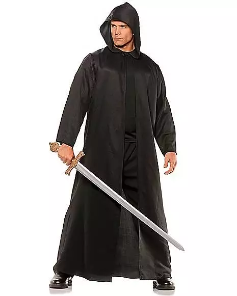 Adult Black Hooded Cloak 3 Adult Black Hooded Cloak