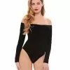 Off The Shoulder Black Bodysuit -Halloween Store 01350073 a
