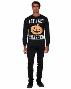 Let's Get Smashed Long Sleeve T Shirt -Halloween Store 01353580 d