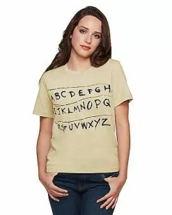 Adult Alphabet Wall T Shirt - Stranger Things -Halloween Store 01381979 d