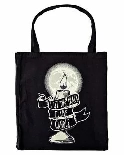 Black Flame Candle Tote Bag - Hocus Pocus