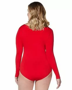 Long Sleeve Red Bodysuit -Halloween Store 01394188 b