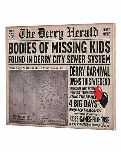 Derry Herald Newspaper Sign - It 7 Derry Herald Newspaper Sign - It -Halloween Store 01455948 c
