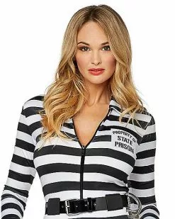 Adult Jailbird Catsuit Costume -Halloween Store 01464908 c