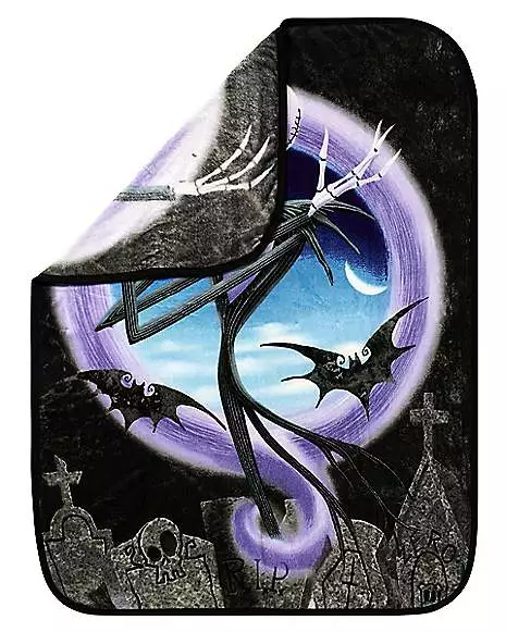 Graveyard Jack Skellington Fleece Blanket - The Nightmare Before Chris 4 Graveyard Jack Skellington Fleece Blanket - The Nightmare Before Chris - Image 2