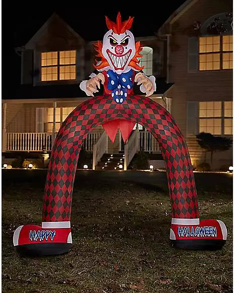 12 Ft LED Scary Clown Archway Inflatable Decoration 3 12 Ft LED Scary Clown Archway Inflatable Decoration