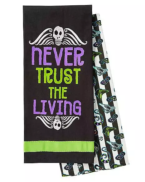 Never Trust The Living Dishtowels 2 Pack - Beetlejuice 3 Never Trust The Living Dishtowels 2 Pack - Beetlejuice