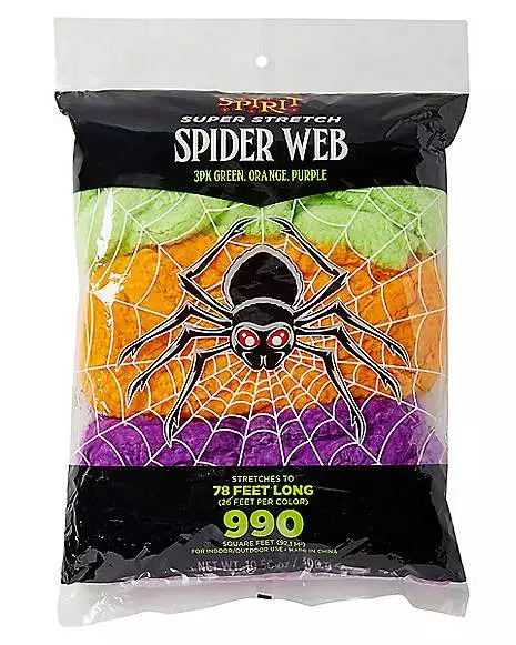 Multi-Pack Colored Spider Web Decoration 3 Multi-Pack Colored Spider Web Decoration