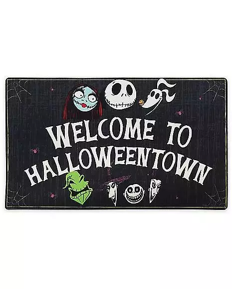 Welcome To HalloweenTown Doormat - The Nightmare Before Christmas 3 Welcome To HalloweenTown Doormat - The Nightmare Before Christmas