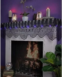 Striped Lace Light-Up Mantel Scarf - Beetlejuice