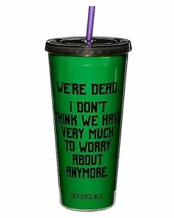 We're Dead Beetlejuice Cup With Straw 7 We're Dead Beetlejuice Cup With Straw -Halloween Store 01517432 c