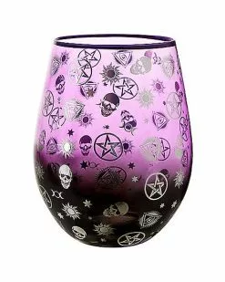Mystical Arts Symbols Stemless Wine Glass - 20 Oz.