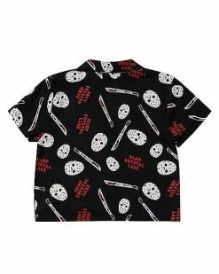 Adult Tie Front Jason Voorhees Shirt - Friday The 13th -Halloween Store 01541556 c