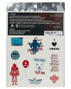 It: Chapter Two Temporary Tattoos -Halloween Store 01542893 c