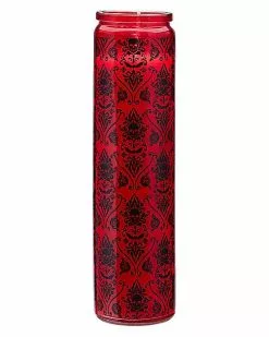 Damask Gothic Noir Pillar Candle