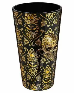 Gothic Noir Skull Glass Set 2 Pack - 16 Oz. -Halloween Store 01564442 e