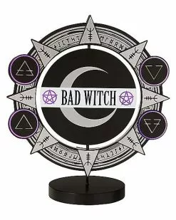 Spinning Bad Witch Good Witch Tabletop Sign -Halloween Store 01564756 c
