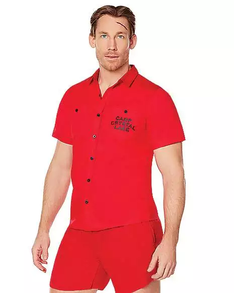 Adult Camp Crystal Lake Button Down Shirt - Friday The 13th 3 Adult Camp Crystal Lake Button Down Shirt - Friday The 13th
