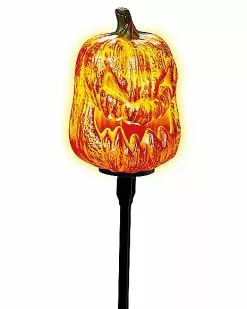 Light-Up LED Jack-O-Lantern Pathway Markers 8 Light-Up LED Jack-O-Lantern Pathway Markers -Halloween Store 01573914 b
