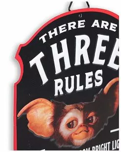 Three Rules Gizmo Sign - Gremlins 9 Three Rules Gizmo Sign - Gremlins -Halloween Store 01591791 d