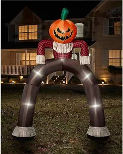12 Ft Light-Up Pumpkin Scarecrow Inflatable Archway