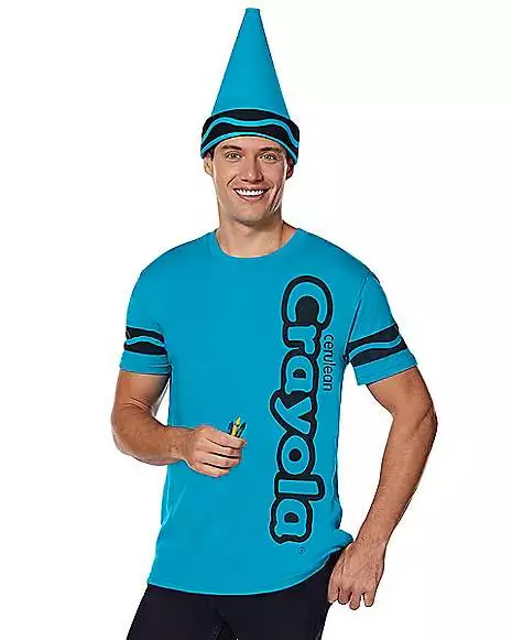 Adult Cerulean Crayon Costume Kit - Crayola 3 Adult Cerulean Crayon Costume Kit - Crayola