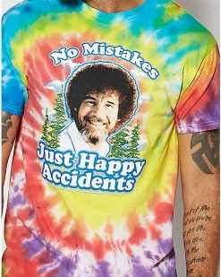 Happy Accidents Tie Dye Bob Ross T Shirt 7 Happy Accidents Tie Dye Bob Ross T Shirt -Halloween Store 03211547 b
