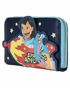 Loungefly Glow In The Dark Space Adventure Zip Wallet - Lilo & Stitch -Halloween Store 03915683 c