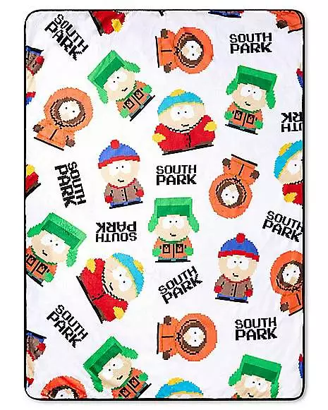 8 Bit Print Sherpa Fleece Blanket - South Park 3 8 Bit Print Sherpa Fleece Blanket - South Park