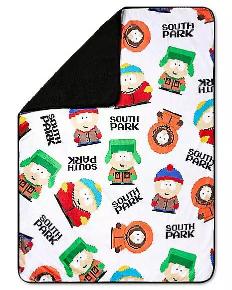 8 Bit Print Sherpa Fleece Blanket - South Park 4 8 Bit Print Sherpa Fleece Blanket - South Park - Image 2