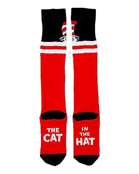 Red Cat In The Hat Knee High Socks – Dr. Seuss 4 Red Cat In The Hat Knee High Socks – Dr. Seuss - Image 2